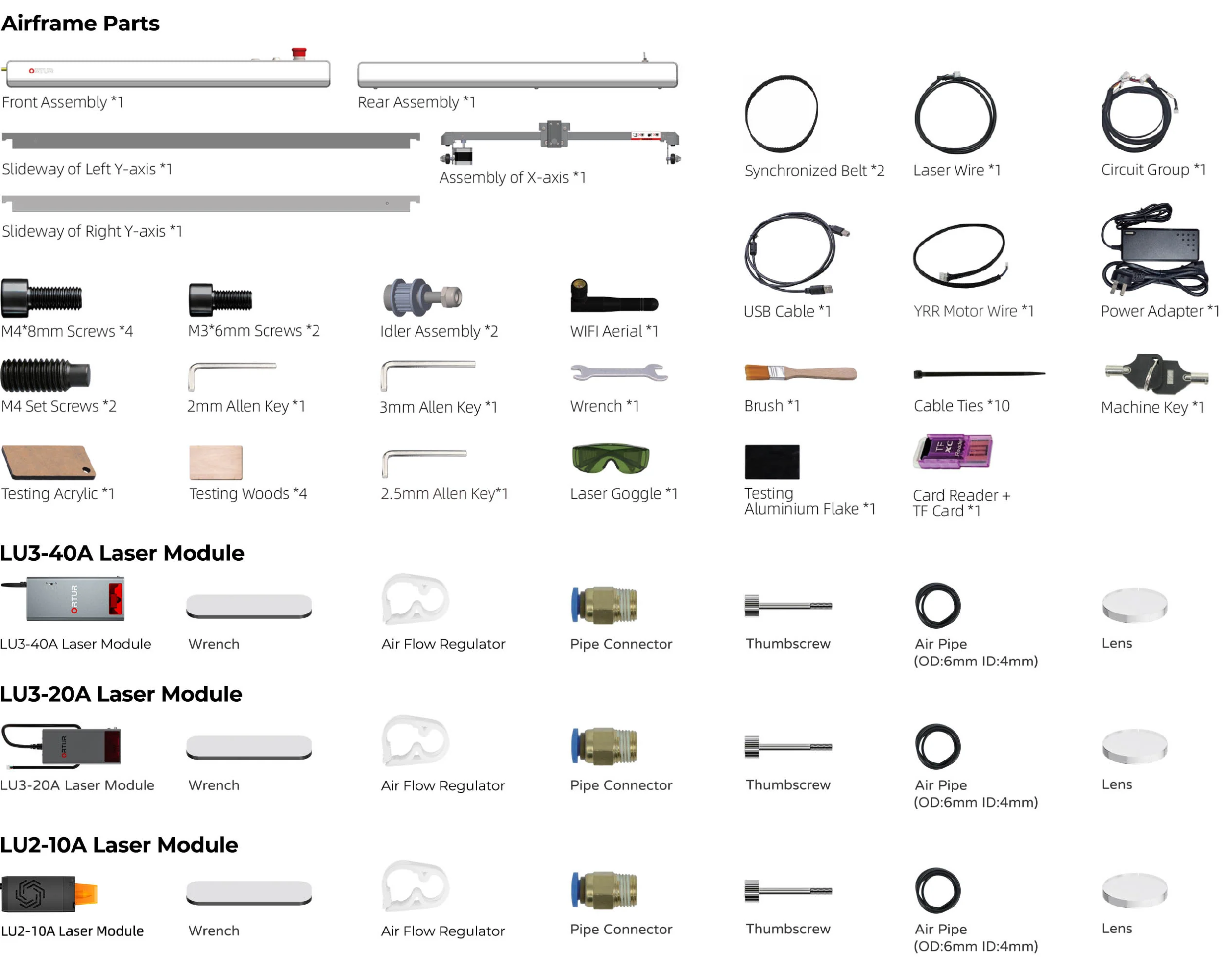 Ortur Laser Master 3 package list