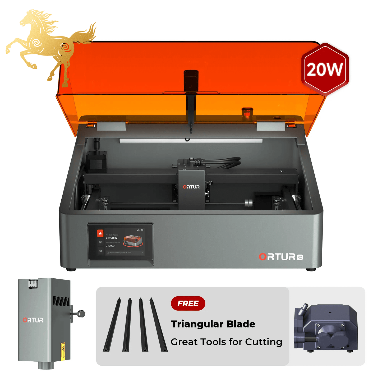 Ortur R2 Smart AI Laser Engraver & Cutter 20W + 1.3W IR